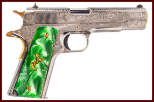 COLT CUSTOM 1911 GOVERNMENT MODEL SAN JUDAS ENGRAVED 38SUPER